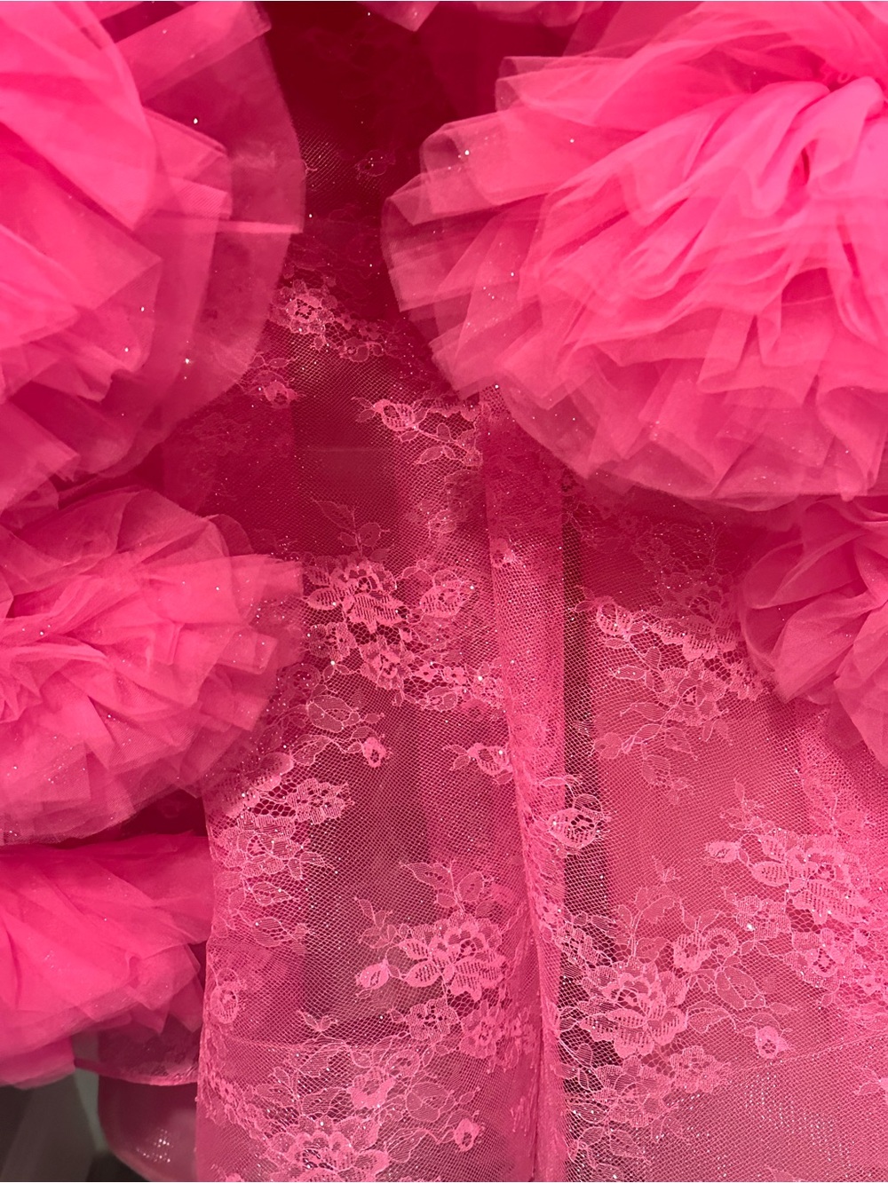Sherri Hill Vibrant Pink Tulle Gown - Picture 6 of 8